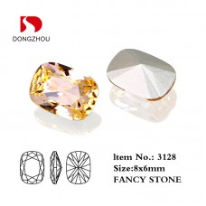 DZ 3128 8*6mm long oval shape effect color crystal fancy stone for nail art